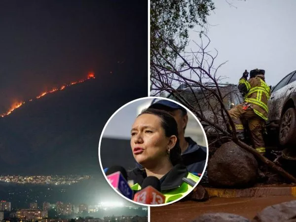 Incendio que afectó al sector cordillerano de San Carlos de Apoquindo; alcaldesa de Las Condes, Catalina San Martín; y aluvión que afectó a Las Condes