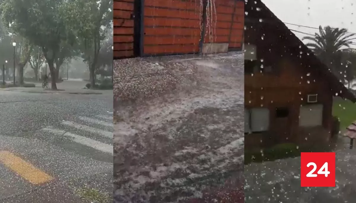 [Videos] Registros muestran la intensidad de la lluvia y granizos en distintas comunas de la RM