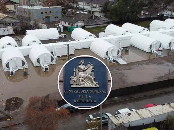 Hospital modular Barros Luco y frontis de la Contraloría