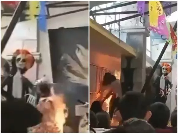 Adolescente vestida de Catrina se incendia durante celebración del Día de Muertos en México