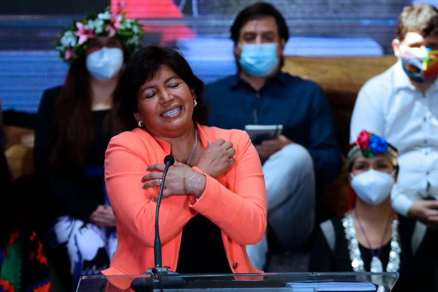 La candidata presidencial Yasna Provoste realiza ceremonia de presentación de su programa de Gobierno en el centro Cultural Espacio Matta en la comuna de La Granja, el pasado 24 de octubre.